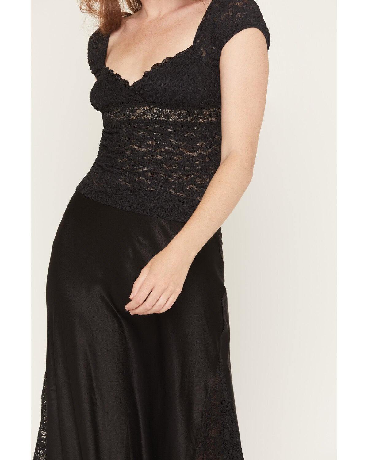 Image #3 - Idyllwind Women's Rita Satin and Lace Midi Skirt, Black, hi-res