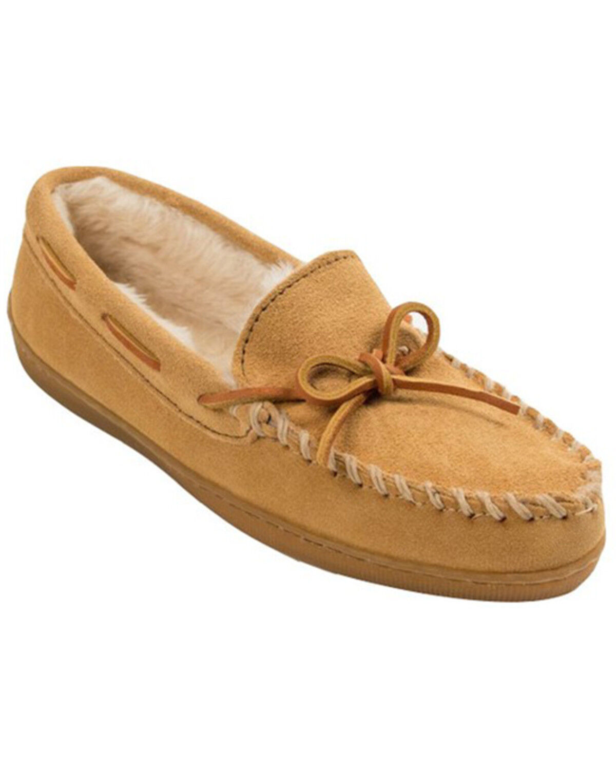 Image #1 - Minnetonka Men's Hardsole Pile Lined Moccasins, Tan, hi-res