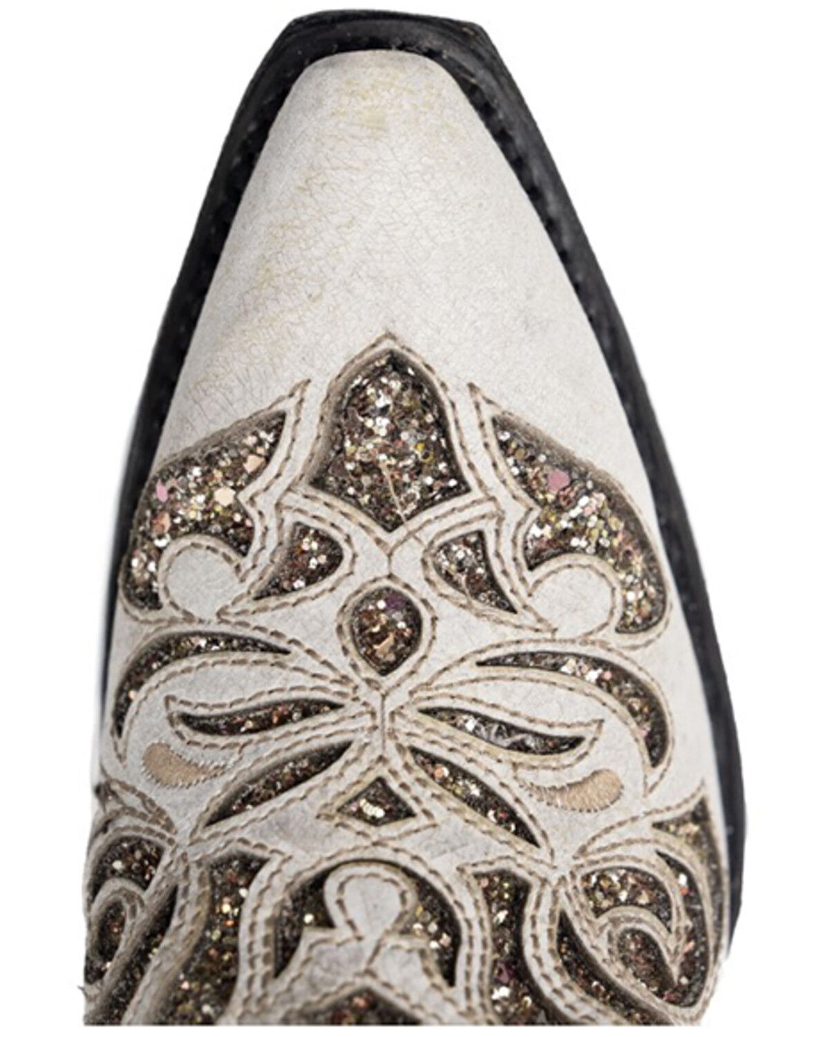 Image #6 - Ferrini Women's Sasha Inlay Western Boots - Snip Toe, Cream, hi-res