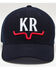 Kimes Ranch Men's Rise Above Logo Mesh Back Trucker Cap, Navy, hi-res