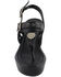 Image #5 - Milwaukee Leather Women's Buckle Strap Wedge Sandals, Black, hi-res