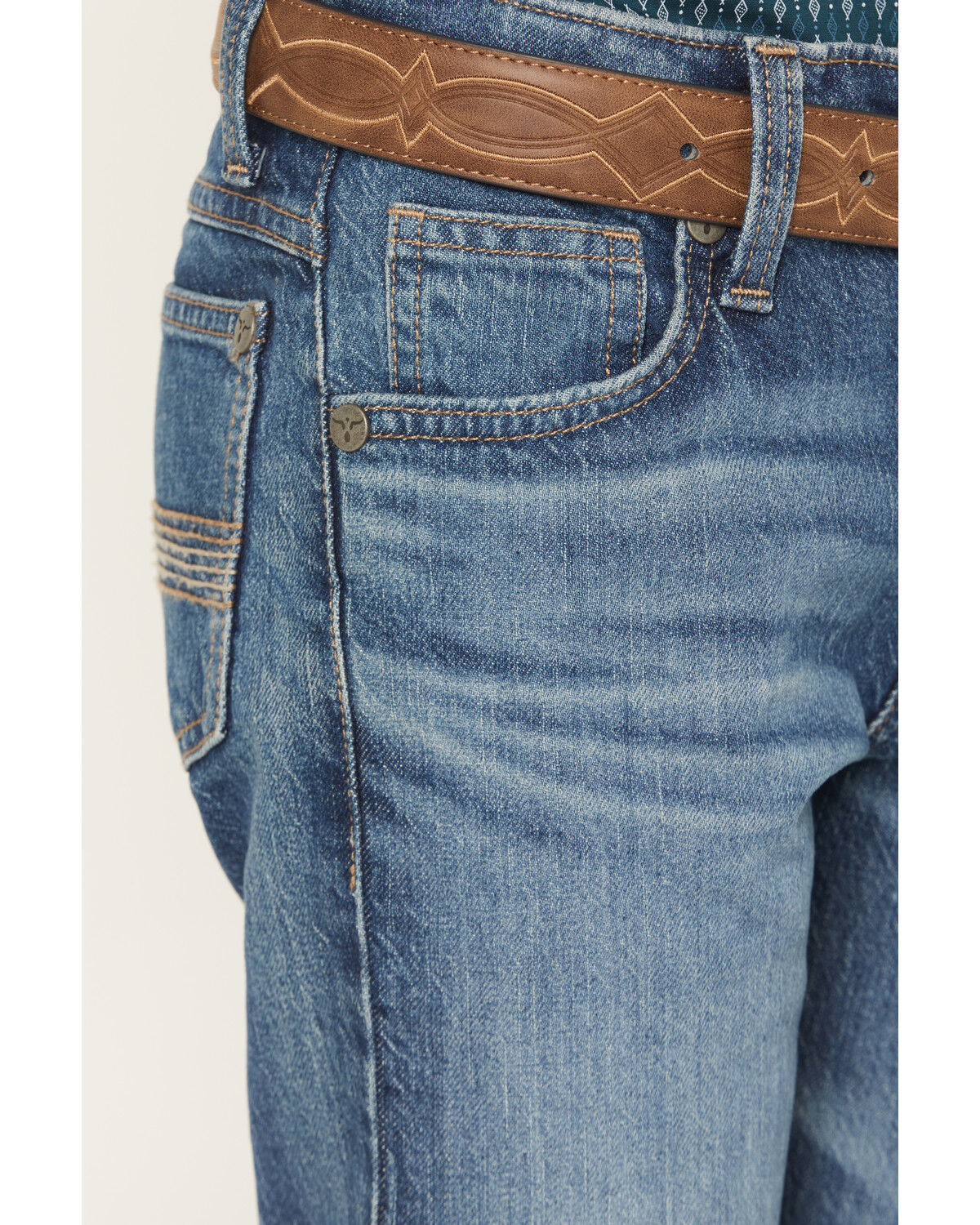 Image #2 - Wrangler 20X Boys' Dark Wash Slim Bootcut Stretch Denim Jeans, Dark Wash, hi-res