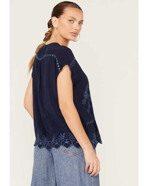 Image #4 - Johnny Was Women's Clemence Eyelet Lace Blouse, Blue, hi-res