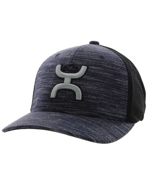 Hooey Men's Embroidered Logo Flexfit Ball Cap, Navy, hi-res