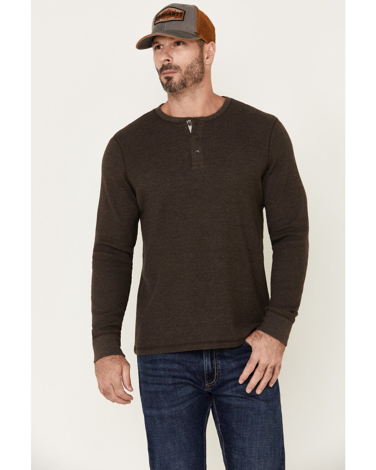 North River Men's Waffle Henley Knit 