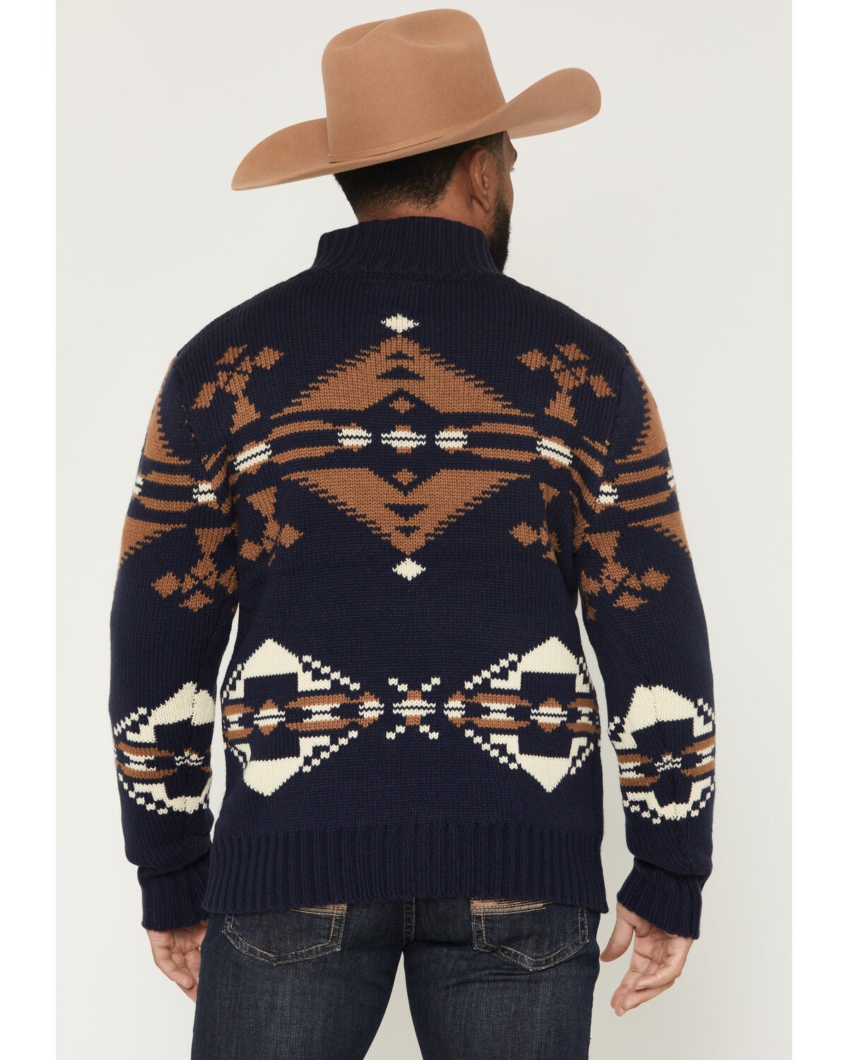 Image #4 - Cotton & Rye Men's Southwestern Print Pullover Sweater, Navy, hi-res