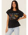 Image #1 - Cleo + Wolf Women's Thrill Seeker Moto Graphic Relaxed Tee, Black, hi-res