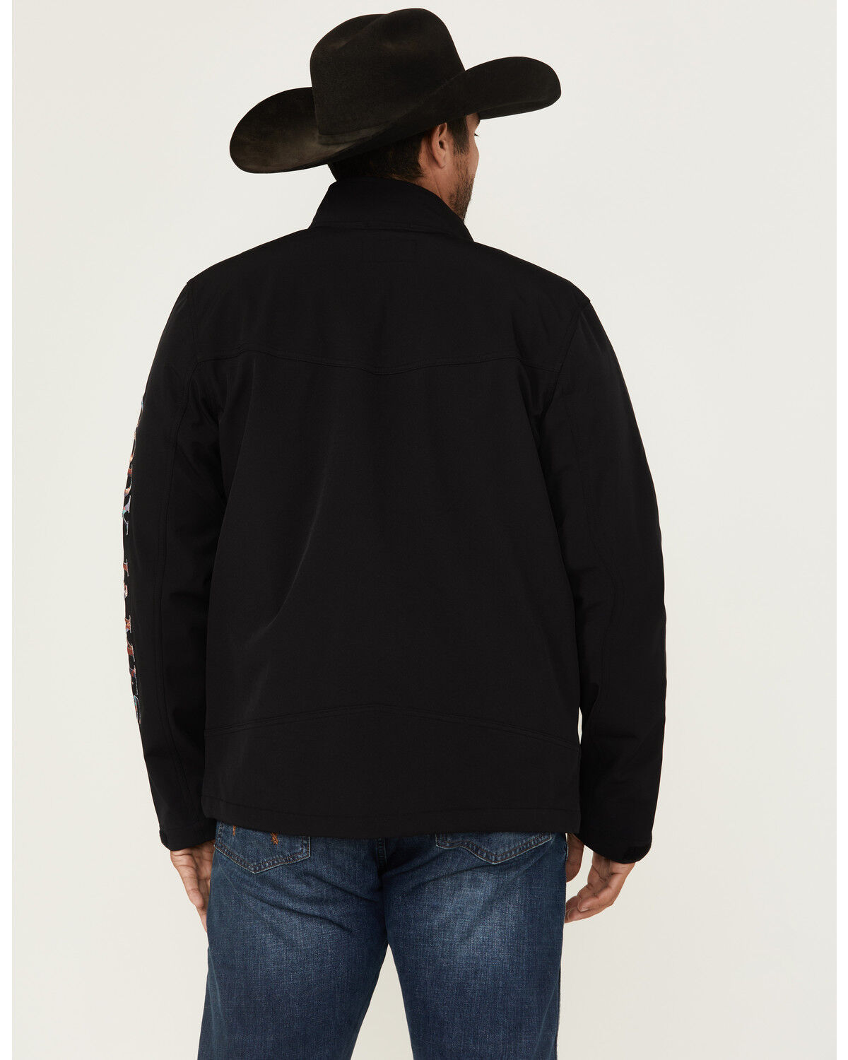 Image #4 - Cody James Men's Southwestern Logo Softshell Jacket, Black, hi-res