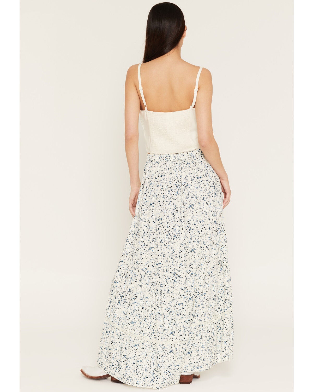 Image #3 - Idyllwind Women's Savanna Floral Print High-Low Maxi Skirt, Cream, hi-res