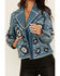 Image #3 - Double D Ranch Women's Floral Leather Jacket, Blue, hi-res
