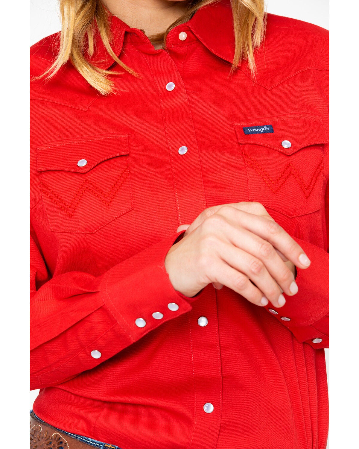 red wrangler shirt