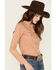 Image #2 - RANK 45® Women's Print Long Sleeve Vented Western Performance Shirt, Pecan, hi-res