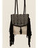Prime Time Jewelry Women's Fringe Pattern Suede Leather Backpack , Black, hi-res