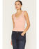 Image #1 - By Together Women's Seamless Lace Ribbed Tank, Rose, hi-res