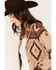 Image #2 - Shyanne Women's Brandi Southwestern Print Button Front Cardigan, Khaki, hi-res