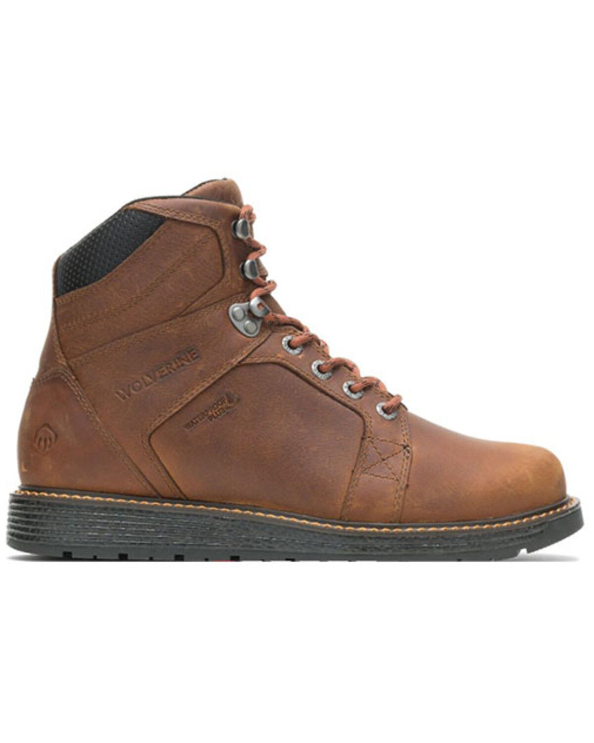 Image #2 - Wolverine Men's Brown Hellcat Waterproof Work Boots - Soft Toe, Brown, hi-res