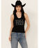 Image #1 - White Crow Women's Hell Yeah Embroidered Graphic Tank, Black, hi-res