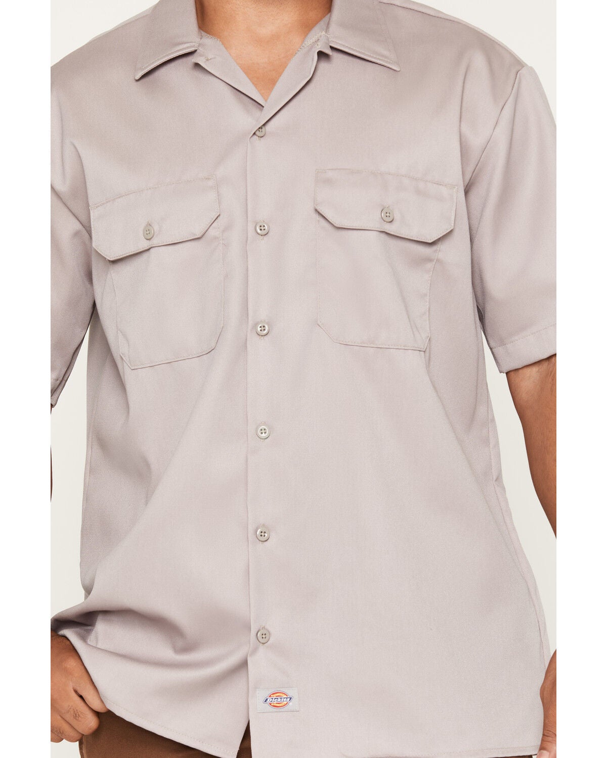 Image #3 - Dickies Men's Twill Short Sleeve Button-Down Original Work Shirt, Silver, hi-res