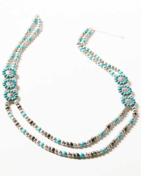 Shyanne Women's Desert Charm Double Beaded Necklace, Silver, hi-res