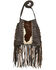 Image #1 - American West Women's Hair-On Fringe Crossbody Messenger, Chocolate, hi-res