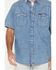 Image #3 - Wrangler Men's Brushpopper Vintage Denim Short Sleeve Snap Western Shirt, Medium Wash, hi-res
