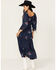 Image #4 - Olive Hill Women's Embroidered Smocked Waist Dress, Royal Blue, hi-res
