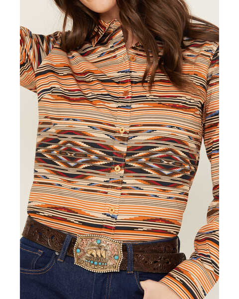 Image #3 - Ariat Women's Chimayo Southwestern Print Kirby Long Sleeve Stretch Button-Down Western Shirt - Plus, Multi, hi-res