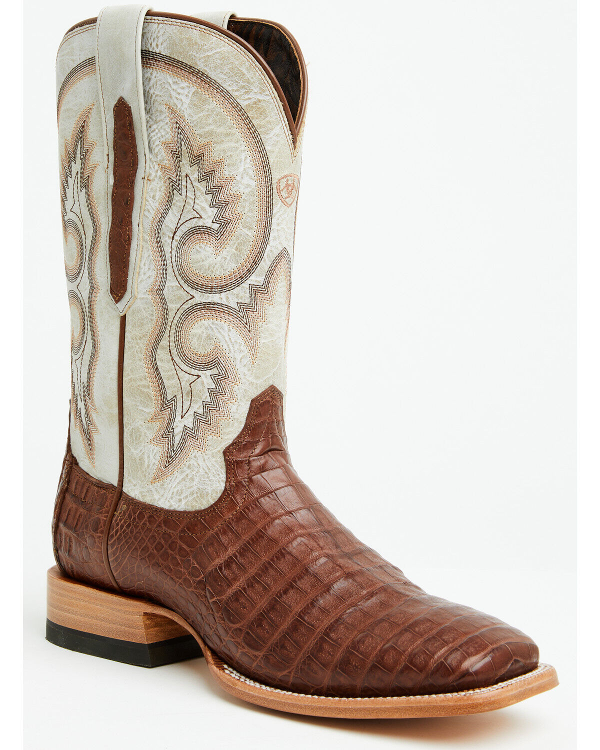 Image #1 - Ariat Men's Exotic Caiman Classic Callen Western Boots - Broad Square Toe, Brown, hi-res