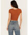 Image #4 - Shyanne Women's Beaded Short Sleeve Front Tie Shirt, Pecan, hi-res