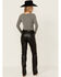 Image #3 - Rock & Roll Denim Women's High Rise Faux Leather Bargain Modest Bootcut Pants, Black, hi-res