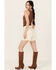 Image #3 - Wrangler Women's Cowboy Cutoff High Rise Mid-Length Denim Shorts , Natural, hi-res