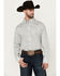 Image #1 - George Strait by Wrangler Men's Square Geo Print Long Sleeve Button-Down Stretch Western Shirt - Tall , Grey, hi-res