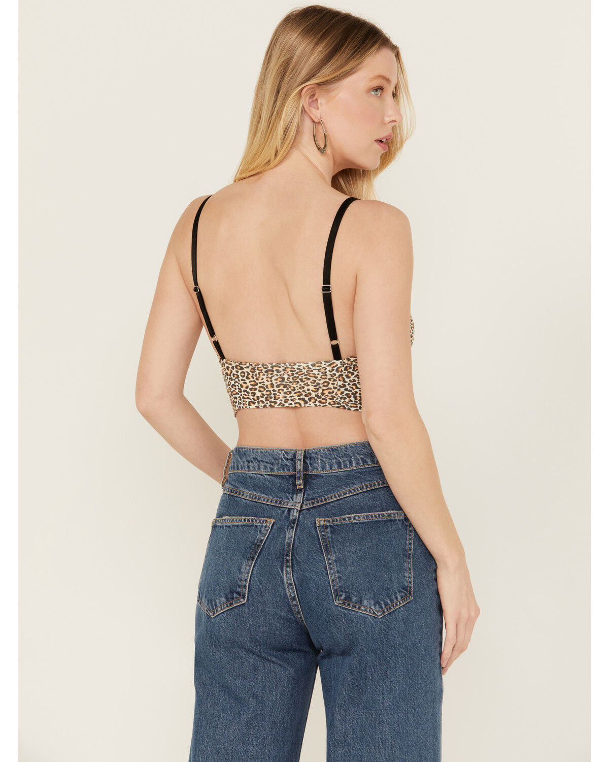 Image #4 - Discreture Women's Longline Leopard Bralette, Tan, hi-res