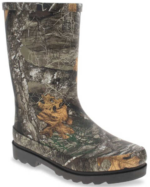 Image #1 - Western Chief Little Boys' RealTree Camo Tall Rain Boots - Round Toe , Brown, hi-res
