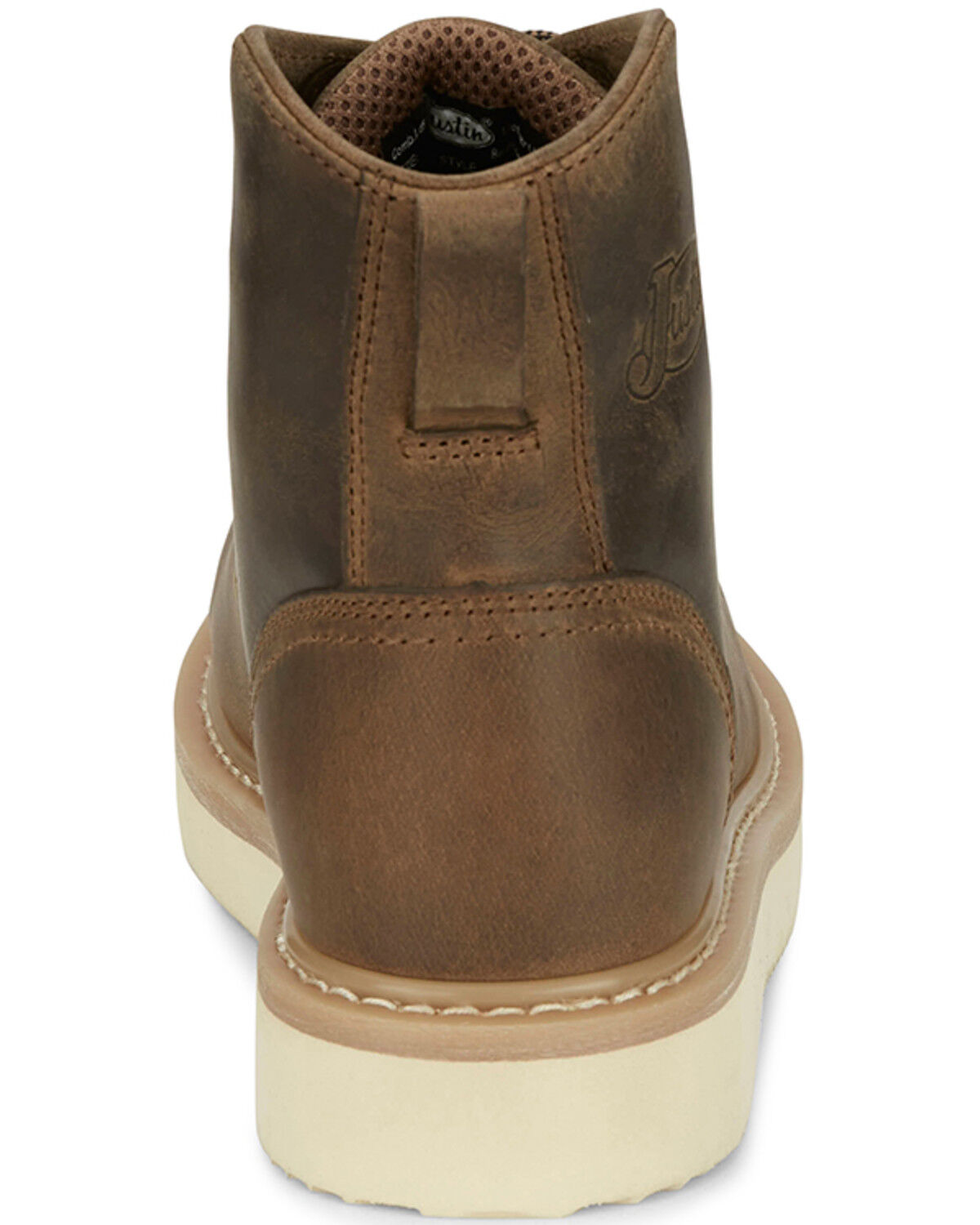 Image #4 - Justin Men's 6" Maxwell Lace-Up Work Boots - Steel Toe, Brown, hi-res