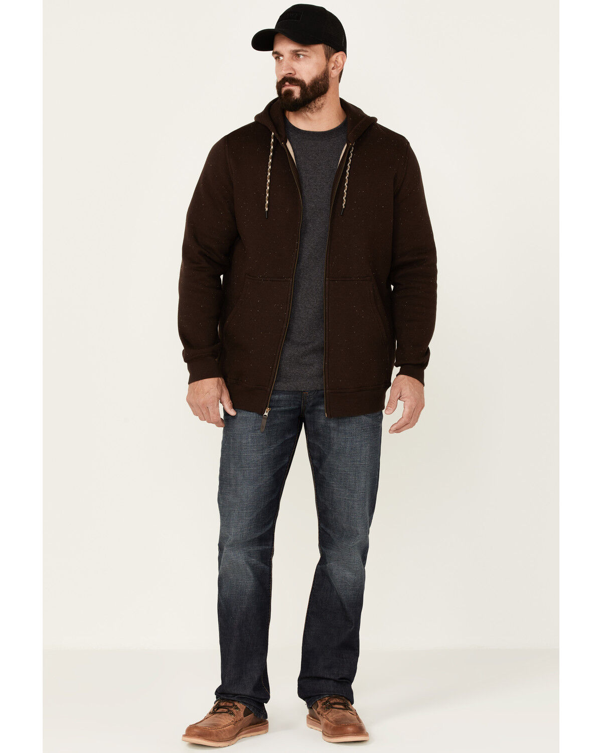 Image #2 - Moonshine Spirit Men's Brown Koa Wood Zip-Front Hooded Jacket, Brown, hi-res