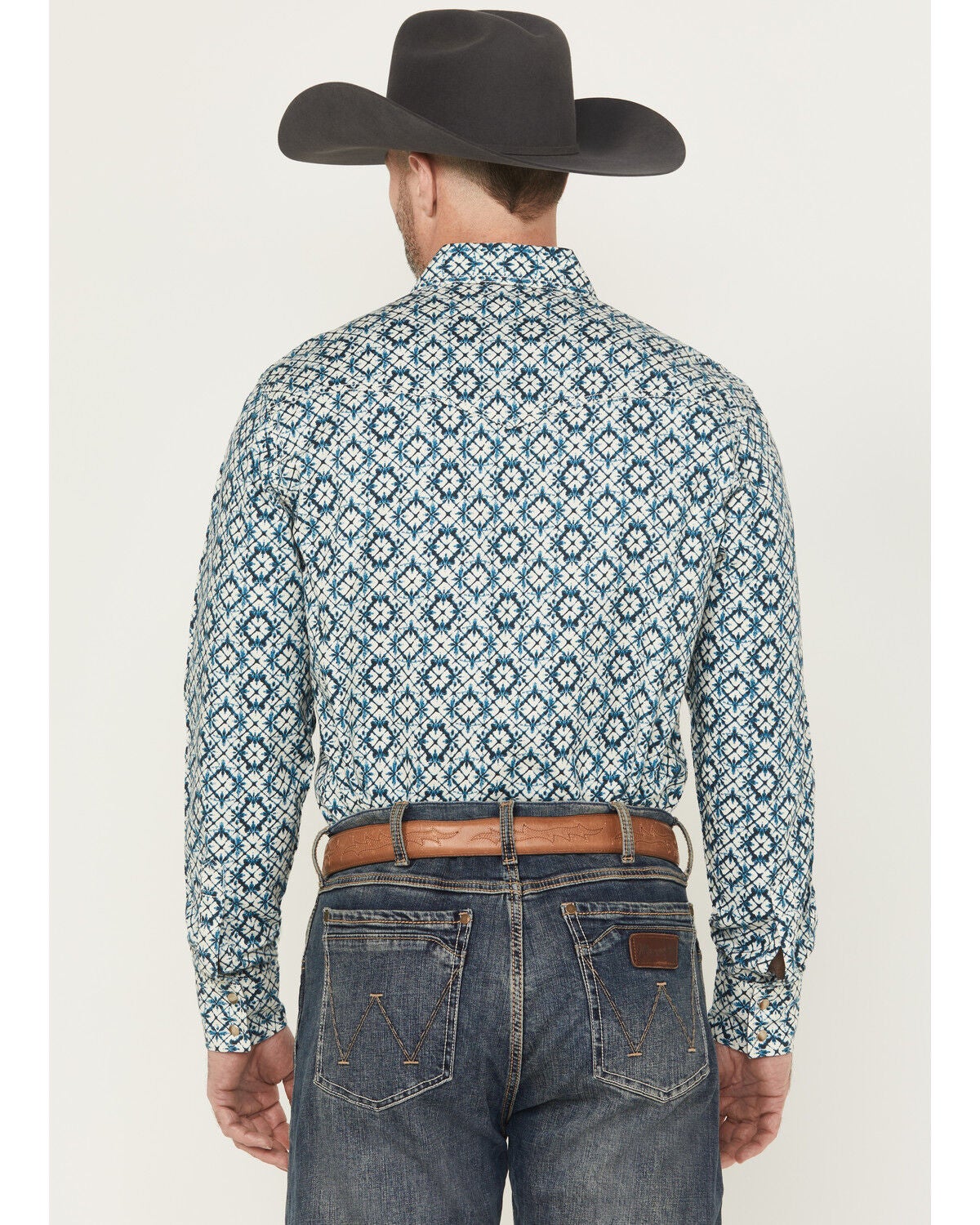 Image #4 - Wrangler Retro Men's Medallion Long Sleeve Snap Western Shirt, Cream, hi-res