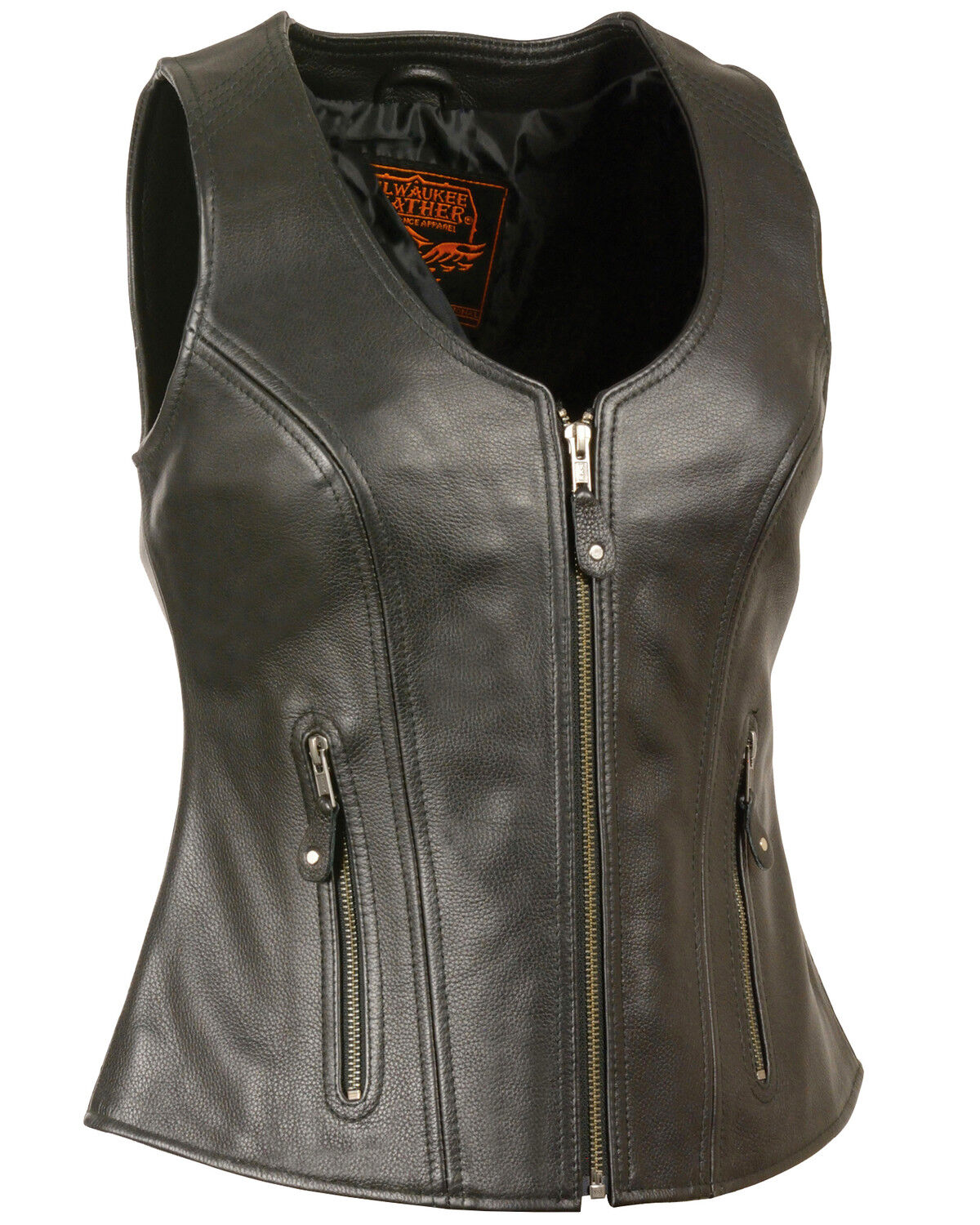 Milwaukee Leather Women's Side Lace Vest With  Reflective Piping  **MLL4500 BLK 