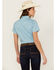 Image #4 - Rough Stock by Panhandle Women's Southwestern Geo Print Short Sleeve Snap Stretch Western Shirt , Aqua, hi-res
