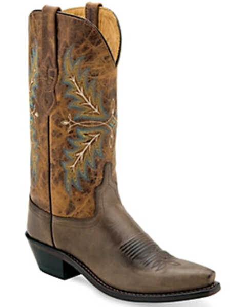 Image #1 - Old West Women's Western Boots - Snip Toe , Brown, hi-res