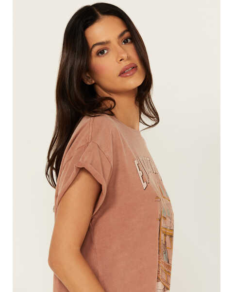 Image #2 - Cleo + Wolf Women's Enjoying The View Relaxed Short Sleeve Graphic Tee, Rust Copper, hi-res