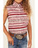 Image #3 - Cowgirl Hardware Girls' Vintage Southwestern Print Sleeveless Snap Western Shirt, Burgundy, hi-res