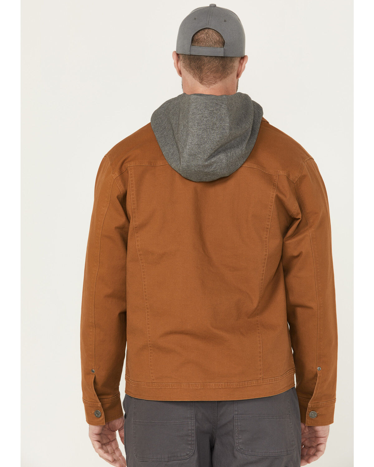 Image #4 - Lucky Brand Workwear Men's Canvas Hooded Trucker Jacket, Bronze, hi-res