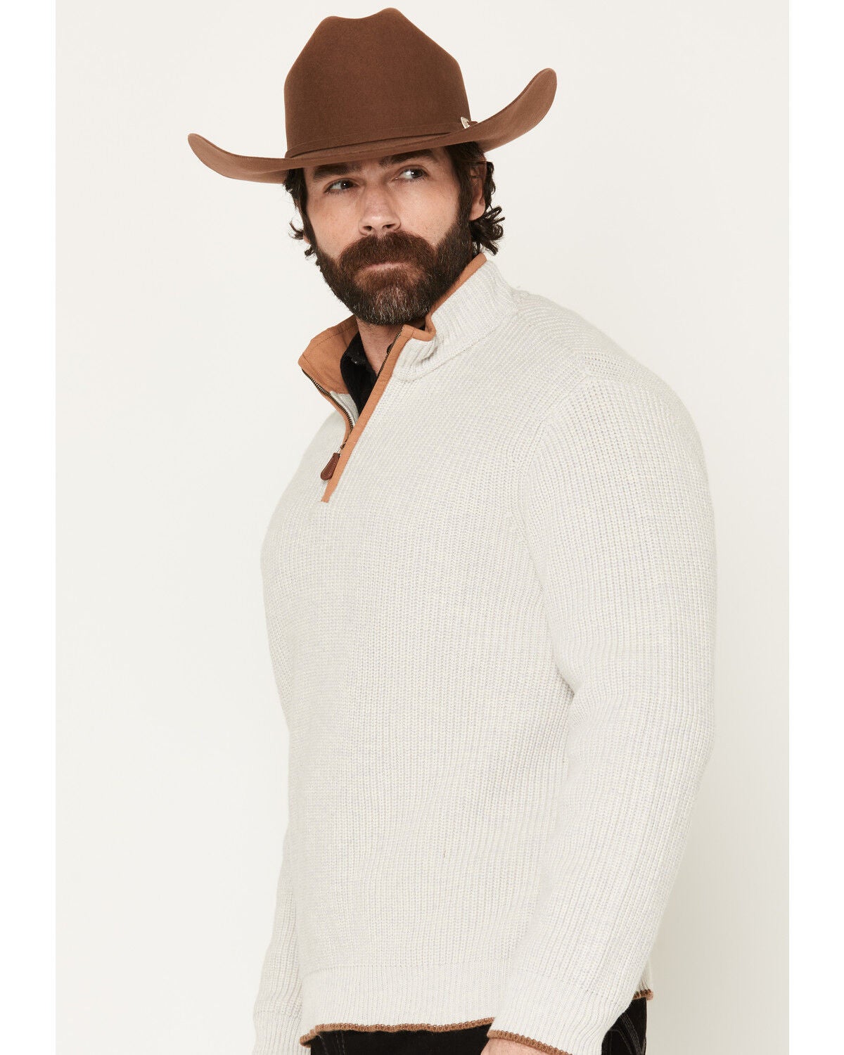 Image #2 - Kimes Ranch Men's Barton Solid 1/4 Zip Pullover Sweater, Tan, hi-res