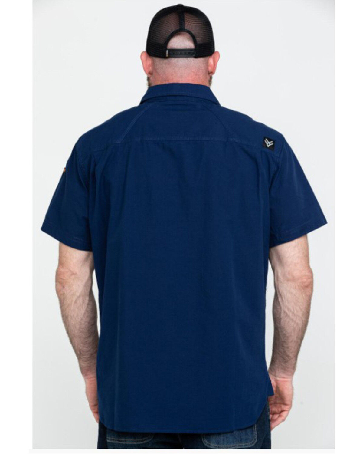 Image #2 - Hawx Men's Solid Navy Yarn Dye Two Pocket Short Sleeve Work Shirt - Big, Navy, hi-res