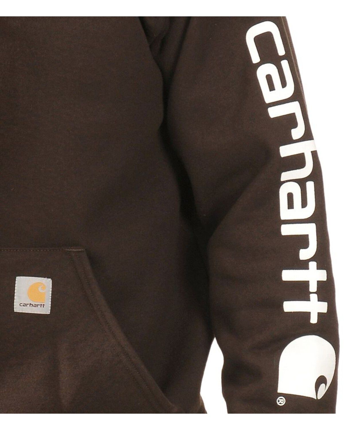 Image #2 - Carhartt Men's Loose Fit Midweight Logo Sleeve Graphic Hooded Sweatshirt - Big & Tall, Brown, hi-res