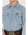Image #4 - Wrangler Boys' Denim Long Sleeve Snap Western Shirt, Stonewash, hi-res