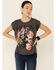 Rodeo Quincy Women's Runaway Rosa Graphic Short Sleeve Tee , Charcoal, hi-res