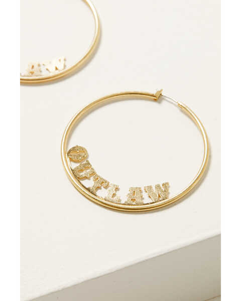 Idyllwind Women's Outlaw Gold Hoop Earrings, Gold, hi-res