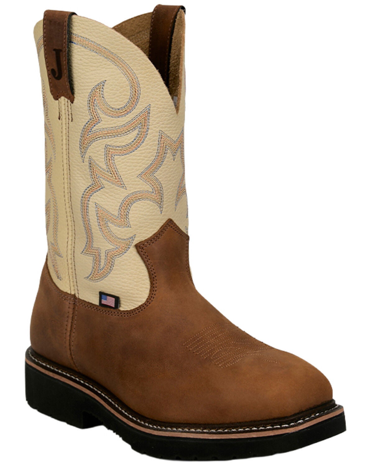 Justin Men's Homeland Work Boots - Steel Toe, Brown, hi-res